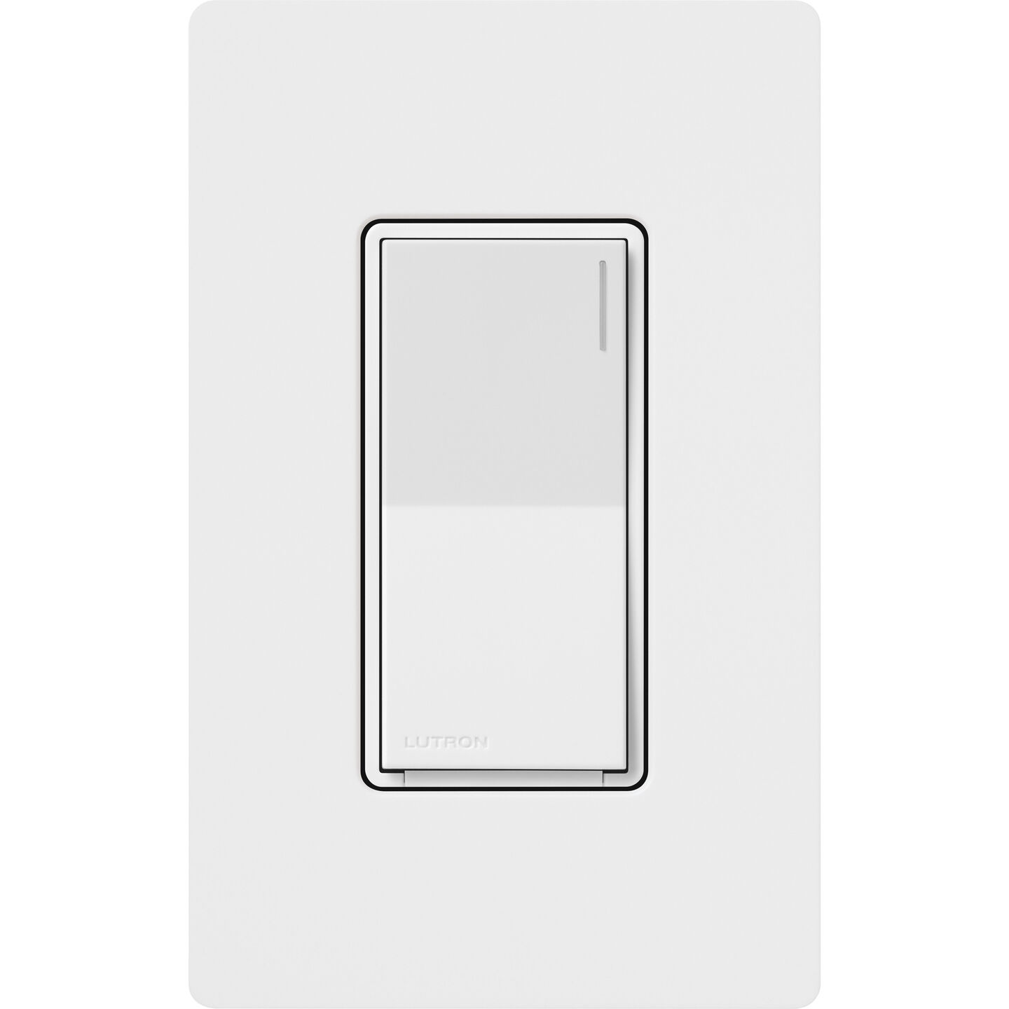 White Lutron Sunnata switch with soft-glow locator design